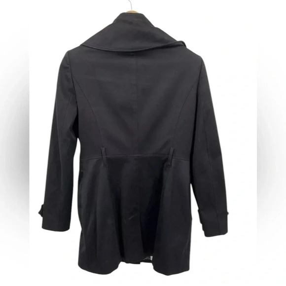 Burberry London Authenticated Black Cotton Blend Womens Pea Coat Size 8 - Picture 3 of 16